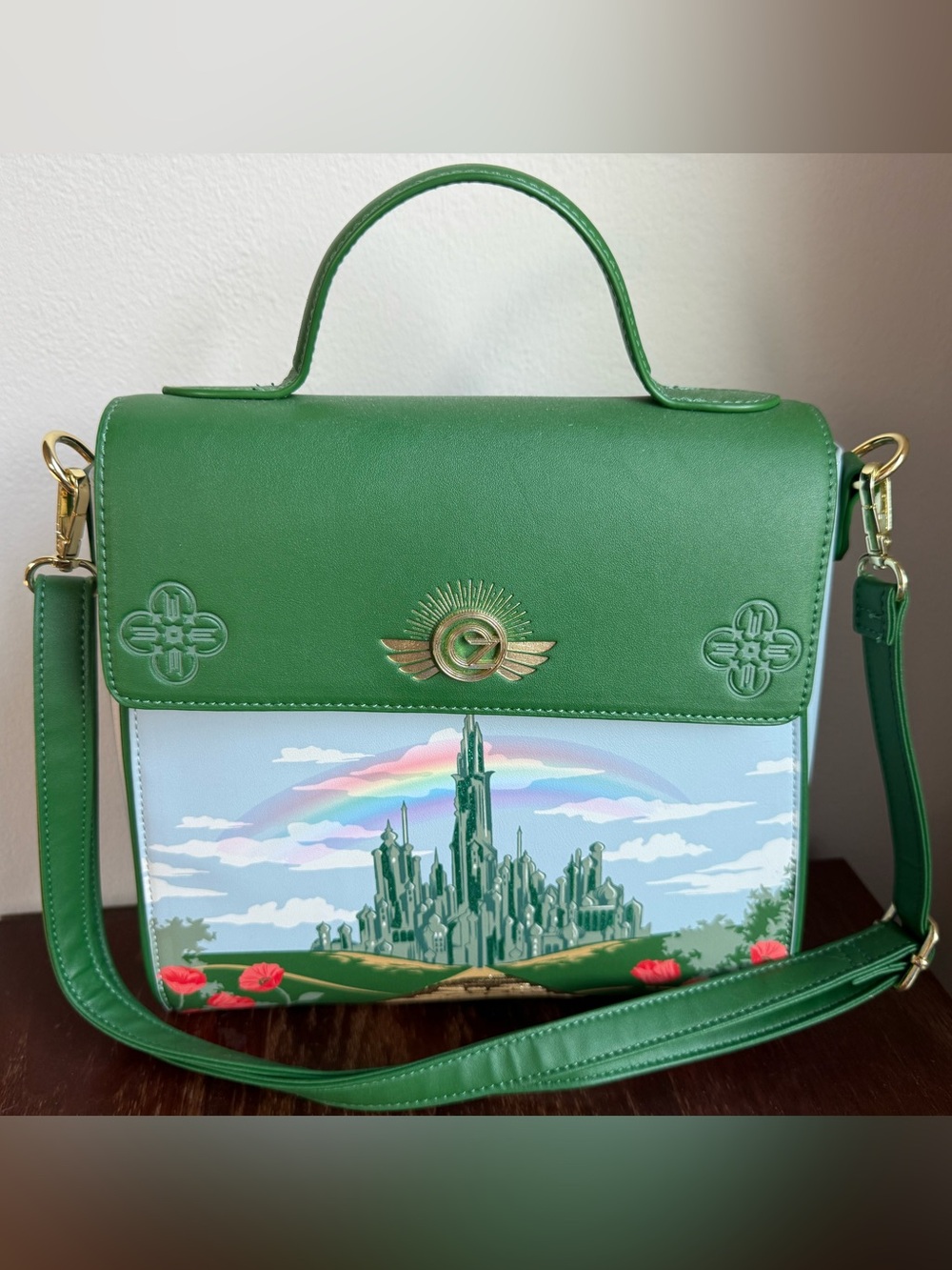 Wicked Her Universe Green Oz Wizard City Satchel with Scenic Panel Wizard of Oz
